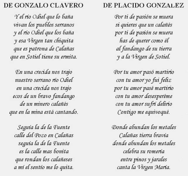 Letra de fandango
